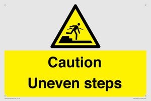 Caution Uneven steps